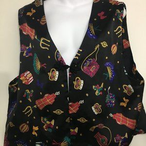 DVF Color Authority 1X Satin Vest Party Guests NEW